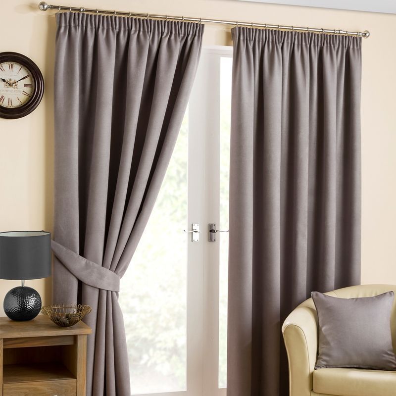 Belvedere Black Out Curtains (45" Width x 72" Drop) - Pewter